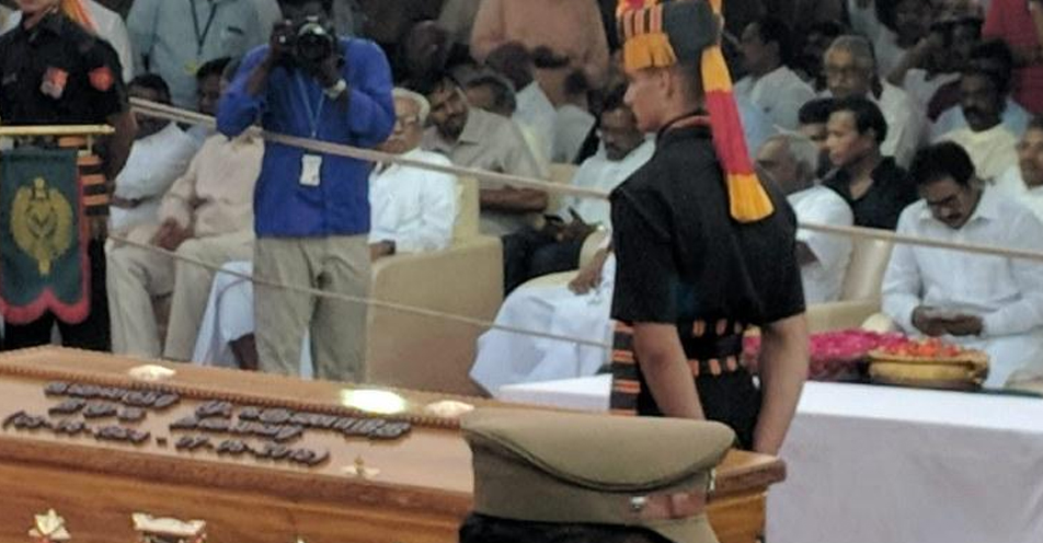 Image result for senior Leader Karunanidhi final cremation